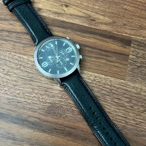 Men’s Armani Exchange leather watch